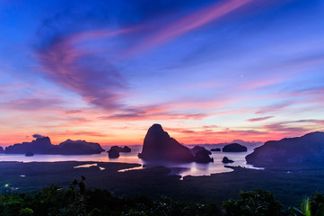 Fototapeta premium Sunrise at Samed Nangshe in Phang Nga province at Thailand