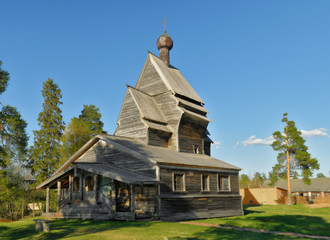 Ancient wooden orthodox church of St. Georgy at village of Yuksovichi (Rodionovo), Leningrad region, Russia - 110632780