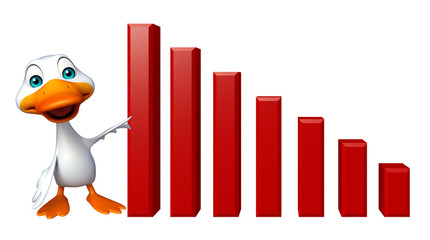 Duck cartoon character with graph
