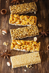 Candy with nuts and caramel