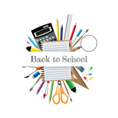 Back to school background, vector illustration