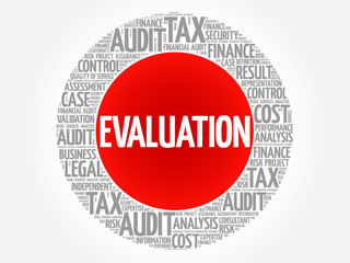 EVALUATION word cloud, business concept
