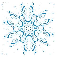 Snowflake symbol, winter, blue flower
