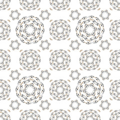 Round Ornament. Vintage decorative elements. Gold and black