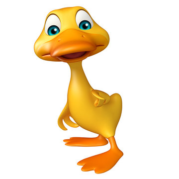 Duck funny cartoon character
