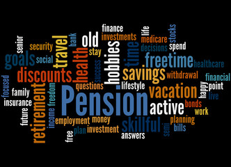 Pension, word cloud concept 7