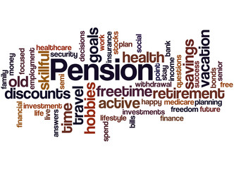 Pension, word cloud concept 8