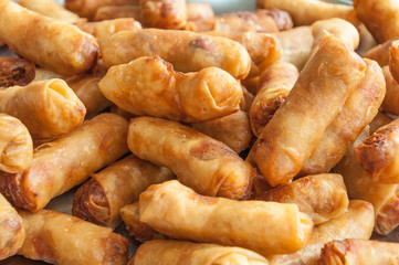 The group of spring roll as background