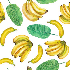 Watercolor banana pattern - 110640530