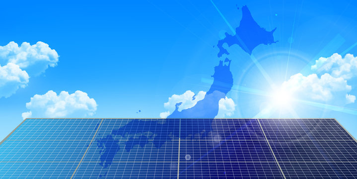 ソーラー　日本　地図　背景