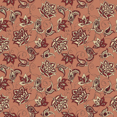 paisley floral seamless pattern
