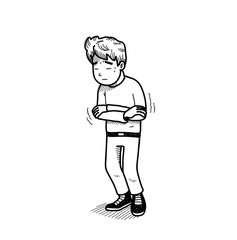 Catch A Cold, a hand drawn vector illustration of a man with fever.