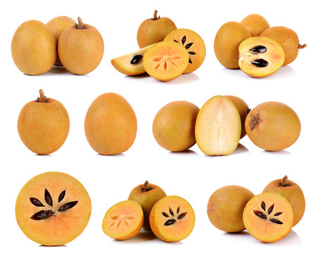 Sapodilla isolated on the white background