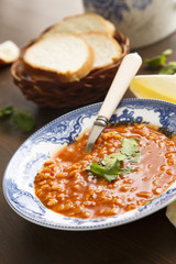 Red lentil, tomatoes and tamarind soup
