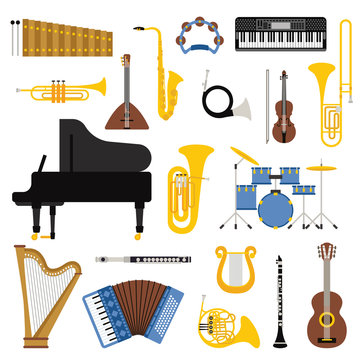 Music instruments vector illustration. 