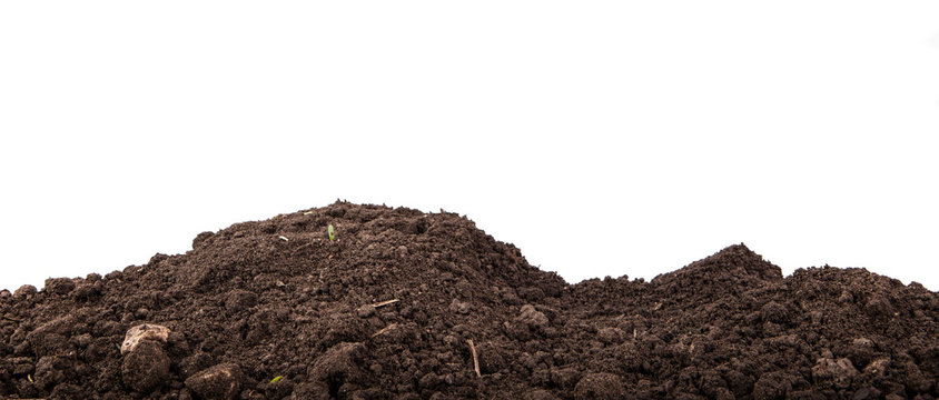 heap of soil isolated on white background