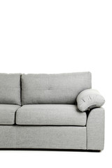 Grey sofa isolated on a white background