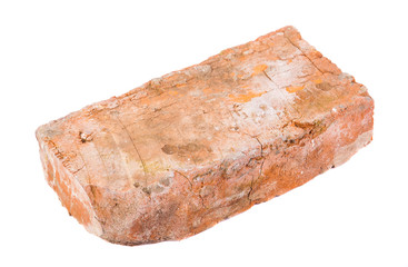 Brick red clay isolated on white background