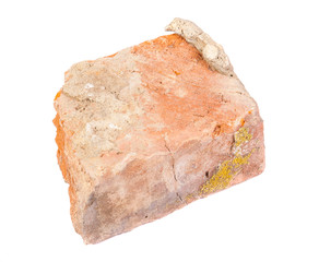 Brick red clay isolated on white background