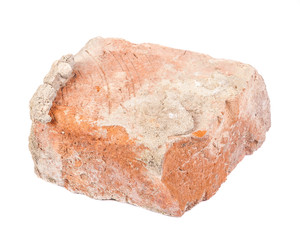 Brick red clay isolated on white background