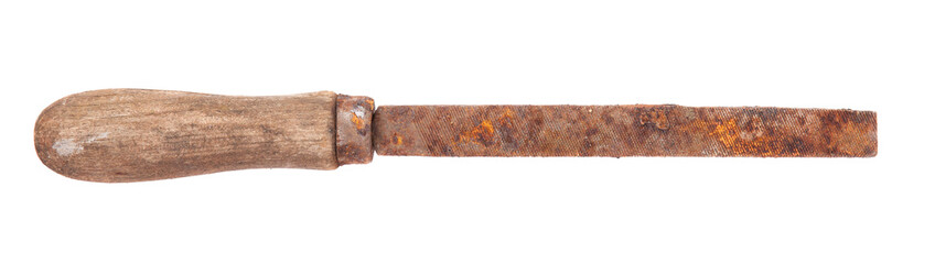 rusty file isolated on white background