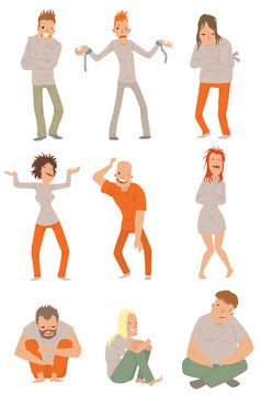 Mad crazy people vector illustration.