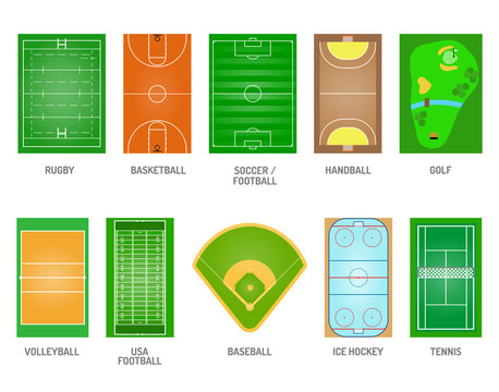 Playing fields vector set.