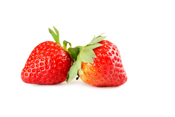 Strawberry isolated on a white, close up
