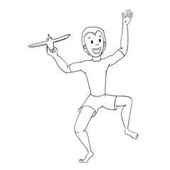 Boy Playing With Toy Aircraft 2