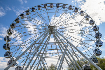 Ferris wheel joy sky clouds amusement Park