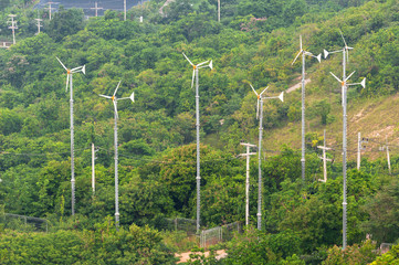 Wind turbines on mountain