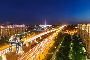 Fototapeta na wymiar Triumphal Arch, Victory Park in Moscow 