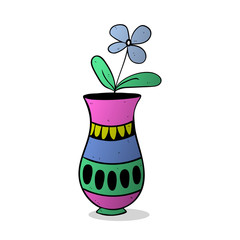 blue flower in vase colorized