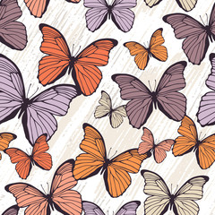 Fototapeta na wymiar Seamless pattern with butterflies