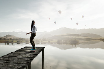 Girl riding skateboard