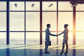 Obraz na płótnie Canvas Business partners handshake