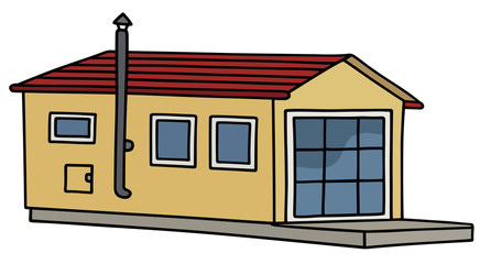 Funny small house / Hand drawing, vector illustration