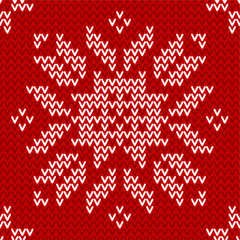 seamless red and white knitted background