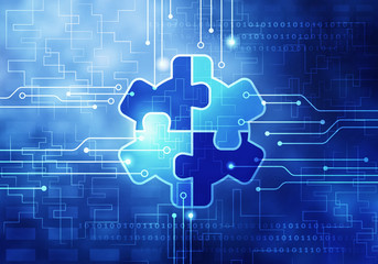 Circuit blue background