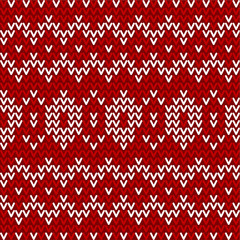seamless red and white knitted background