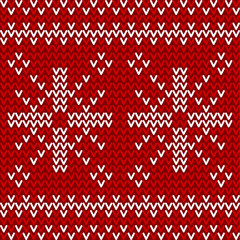 seamless red and white knitted background
