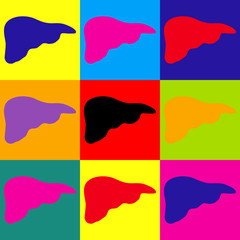 Human anatomy. Pop-art style icons set