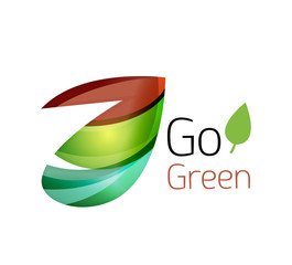 Go green logo. Green nature concept