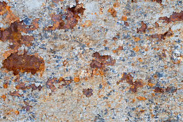 Red rust on the metal surface