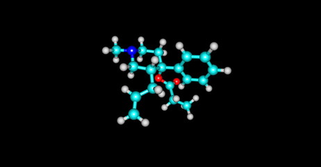 Allylprodine molecular structure isolated on black