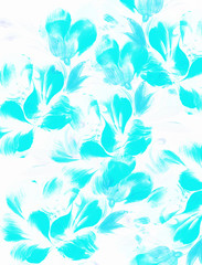 Fototapeta na wymiar flower petals on white background. Blue color.