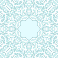 Mosaic ornamental lace frame, abstract background