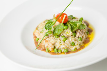 Risotto with green peas