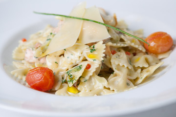 Pasta dish with cheese