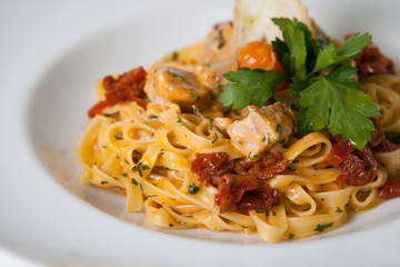 Pasta with dried tomatoes
